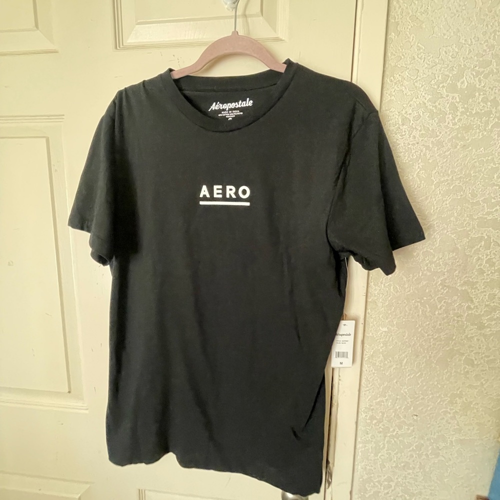 Aero aeropastle black logo short sleeve t-shirt SZ M NWT!